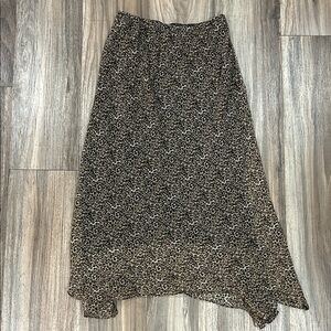 MSK Asymmetrical Leopard Print Skirt